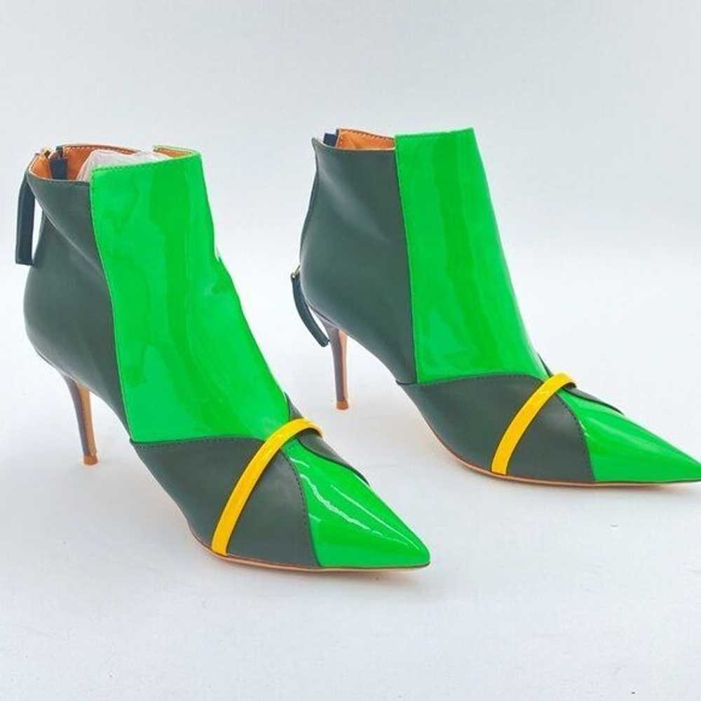 FSJ Yellow And Green Glossy High Heel Pointed Toe… - image 4