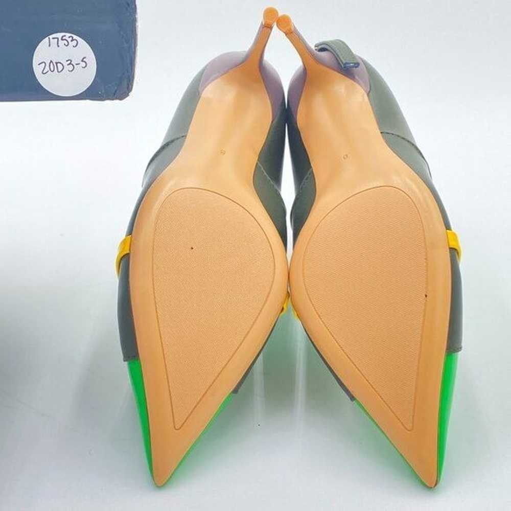 FSJ Yellow And Green Glossy High Heel Pointed Toe… - image 6