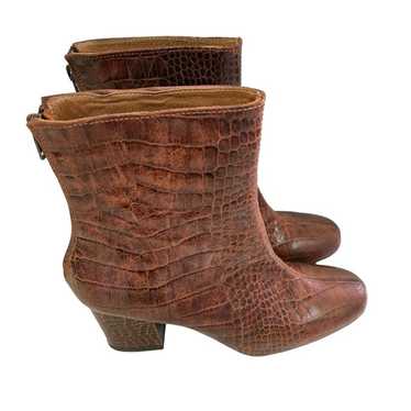 Free People Cecile Brown Croc Embossed Leather Bl… - image 1