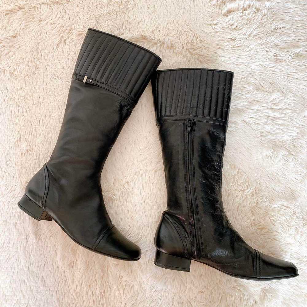 Max Mara ♡ Luxury Genuine Leather Long Boots Mid … - image 5