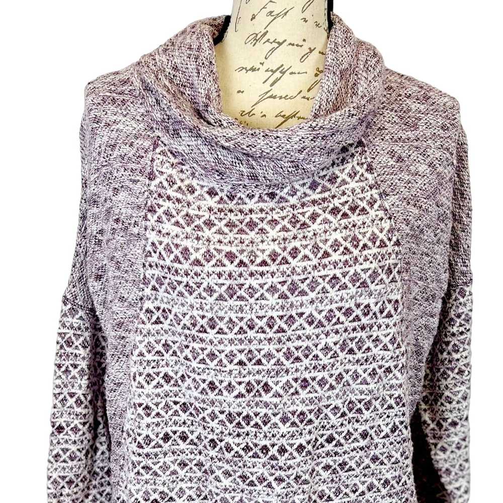 North River Cowl-neck Purple and White Knit Sweat… - image 6