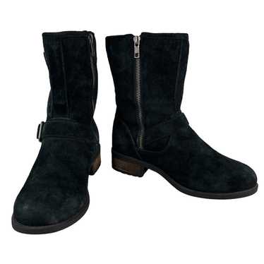 UGG Chaney Boots 6 Black Suede Buckle Moto 1006042 - image 1