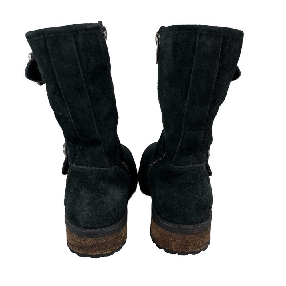 UGG Chaney Boots 6 Black Suede Buckle Moto 1006042 - image 9