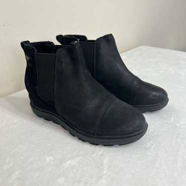 Sorel Black Evie II Chelsea Wedge Boots Ankle 7 W… - image 1