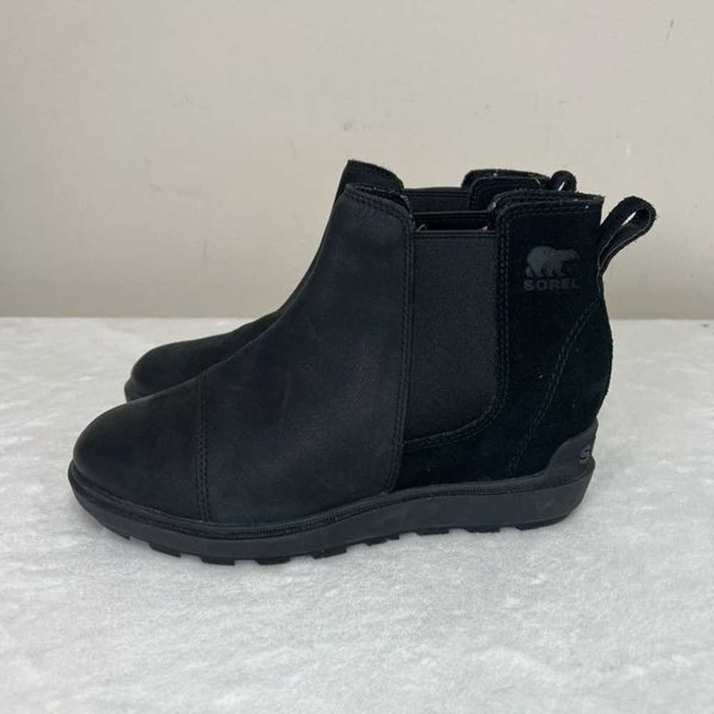 Sorel Black Evie II Chelsea Wedge Boots Ankle 7 W… - image 3