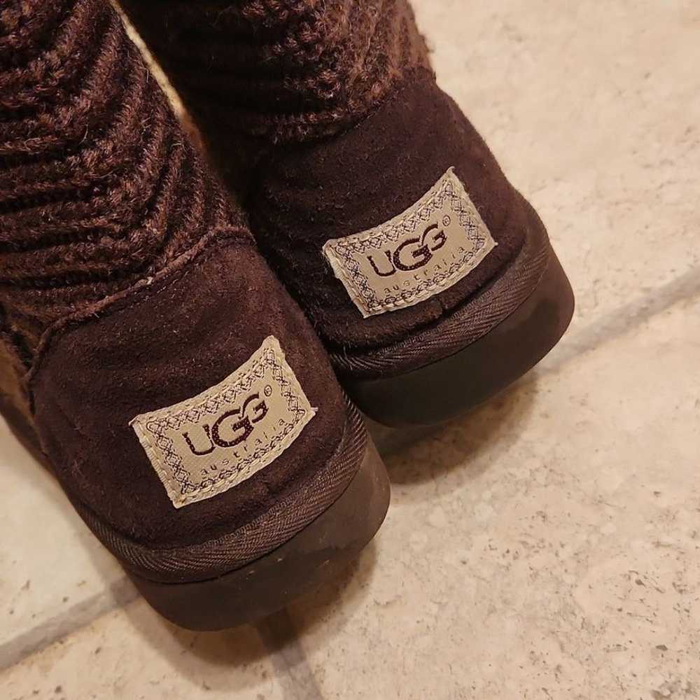 Ugg Women's Classic Cardy Brown Knit Winter Boots… - image 5