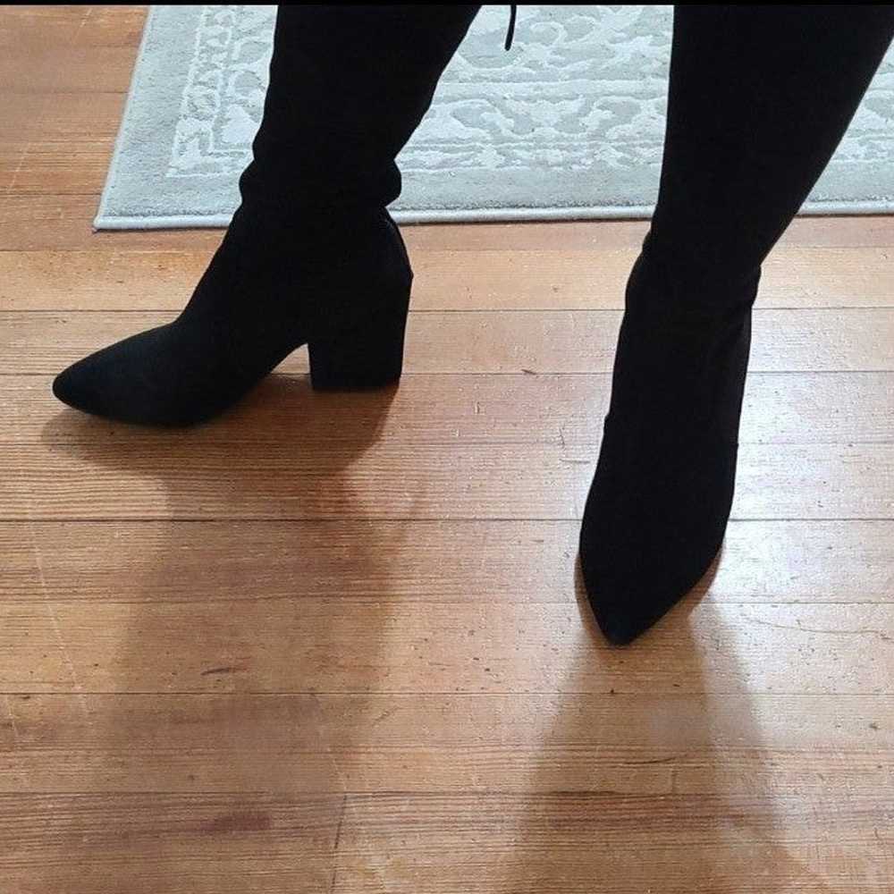 Over the Knee Black Faux Suede Boots - image 3