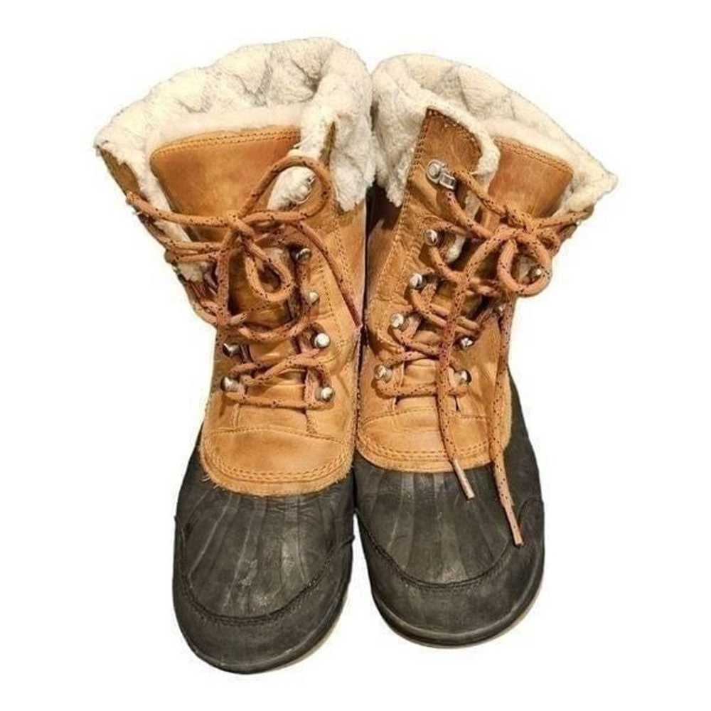 SOREL Whistler Lace Up Camel Black Waterproof Win… - image 2