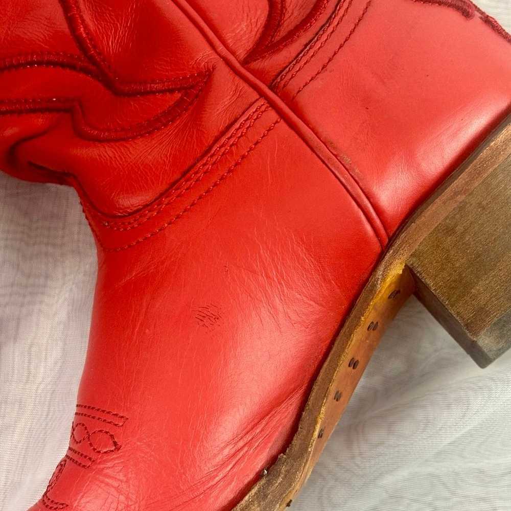 red leather cowgirls  boots - image 3