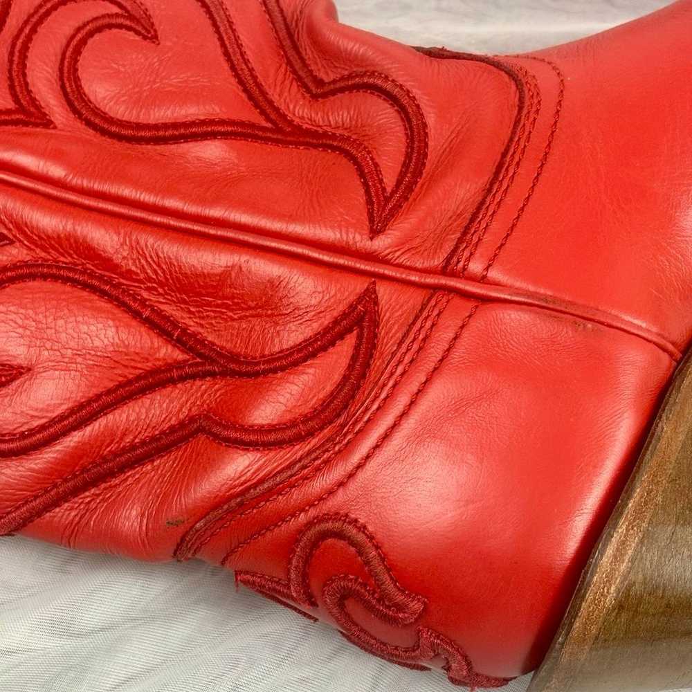 red leather cowgirls  boots - image 4