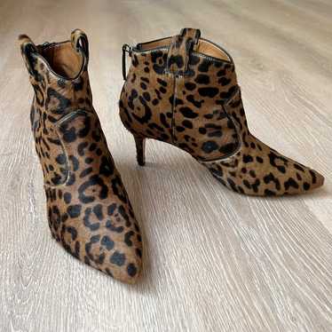 Veronica Beard Lexi Leopard Calf Hair Pointed Toe… - image 1