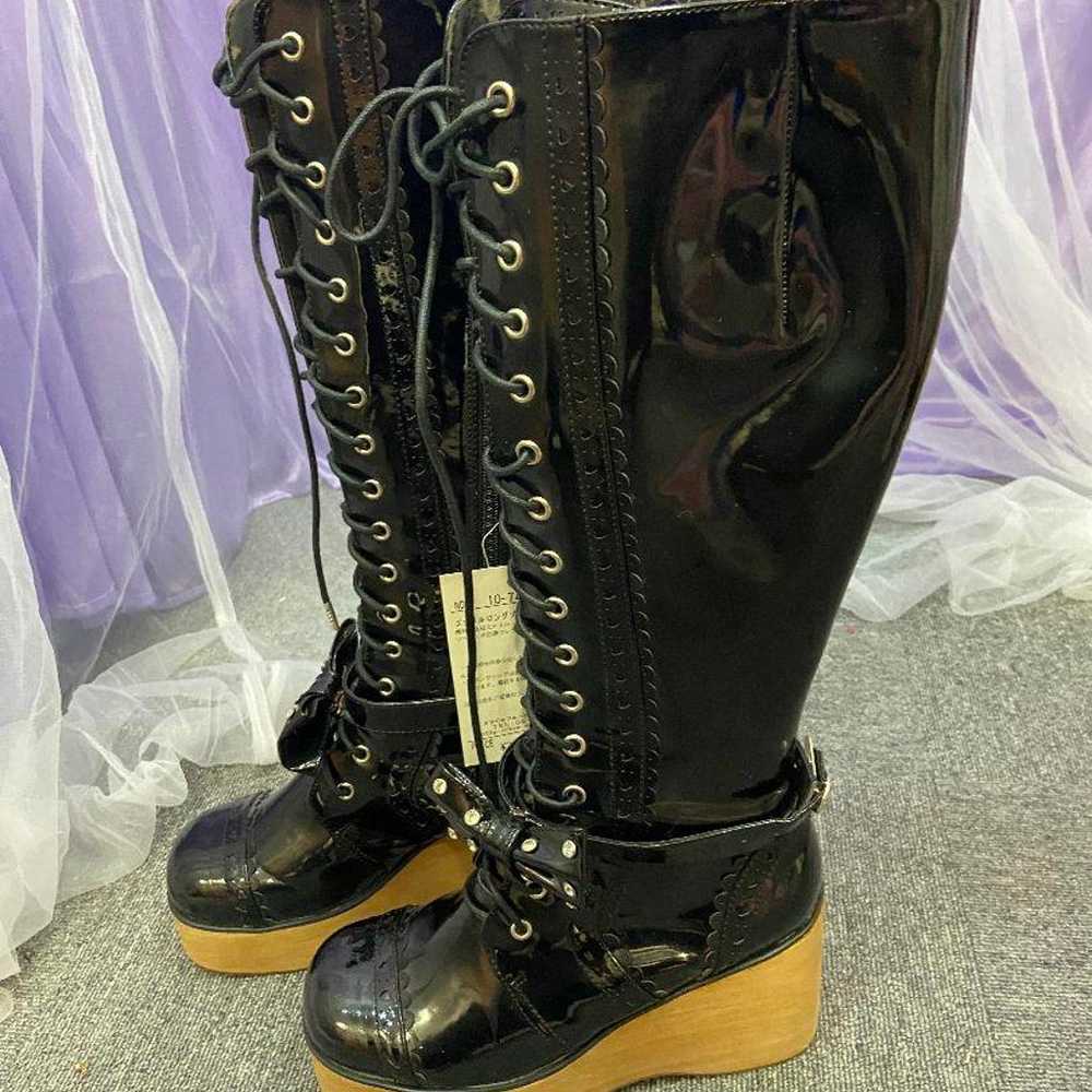 Metamorphose Enamel Long Boots Black - image 2