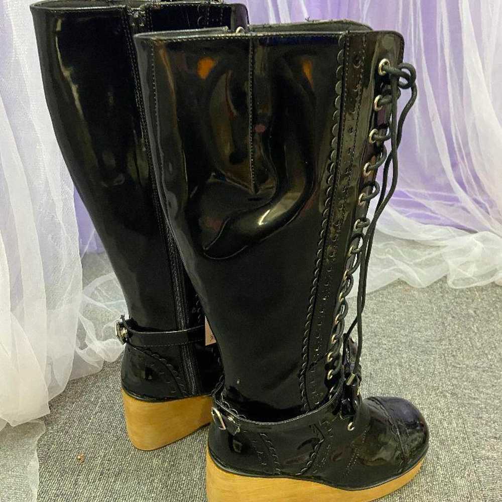 Metamorphose Enamel Long Boots Black - image 4