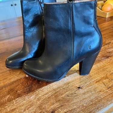 Frye black leather ankle boots