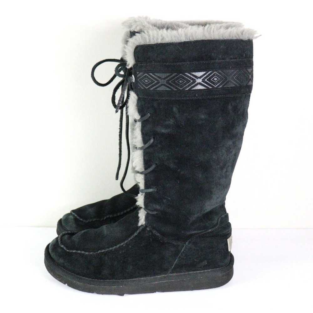 VGC UGG Tularosa Black Leather Sheepskin Winter B… - image 2