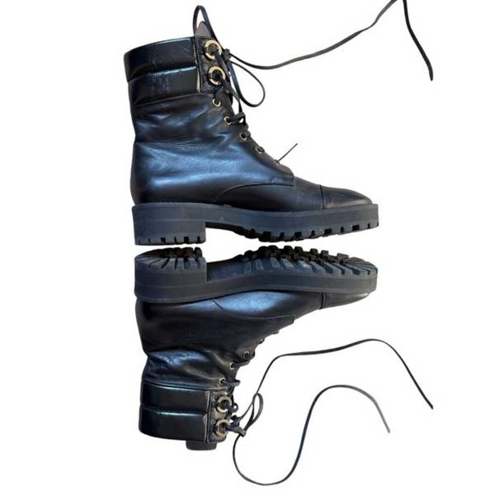 Stuart Weitzman Black Leather LEXY Combat Boots W… - image 6