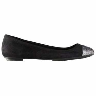 Ann Taylor glitter suede black flats sz 7.5