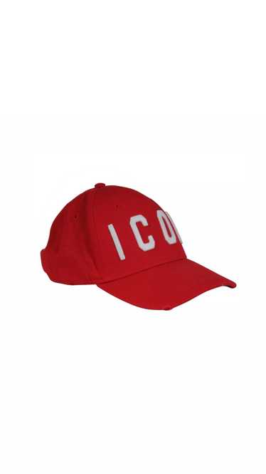 Dsquared2 ICON Distressed 5 Panal Cap Red Hat Base