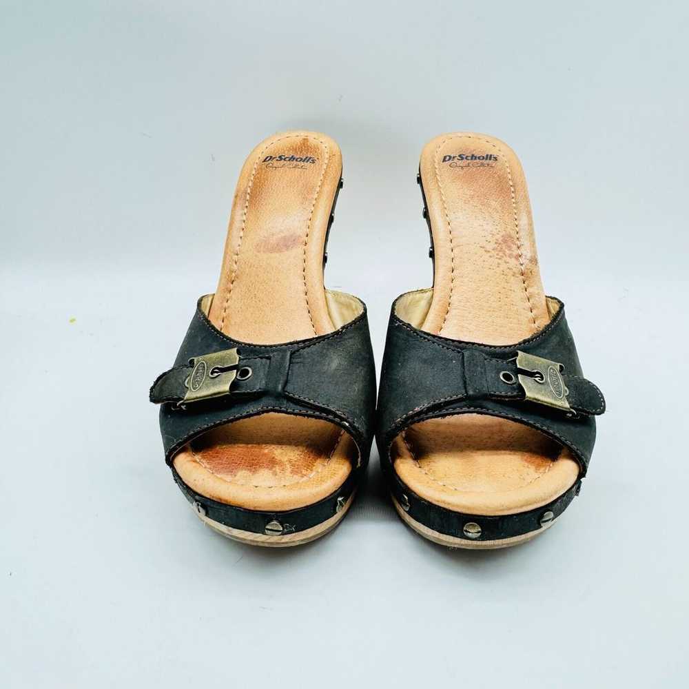 Dr. Scholls Womens 9 Brown Leather Vintage Wooden… - image 3