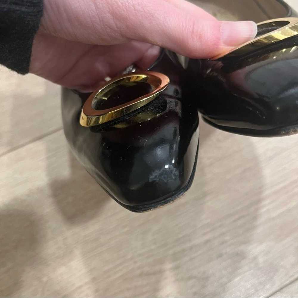 Vintage Salvatore Ferragamo Black Patent Leather … - image 4