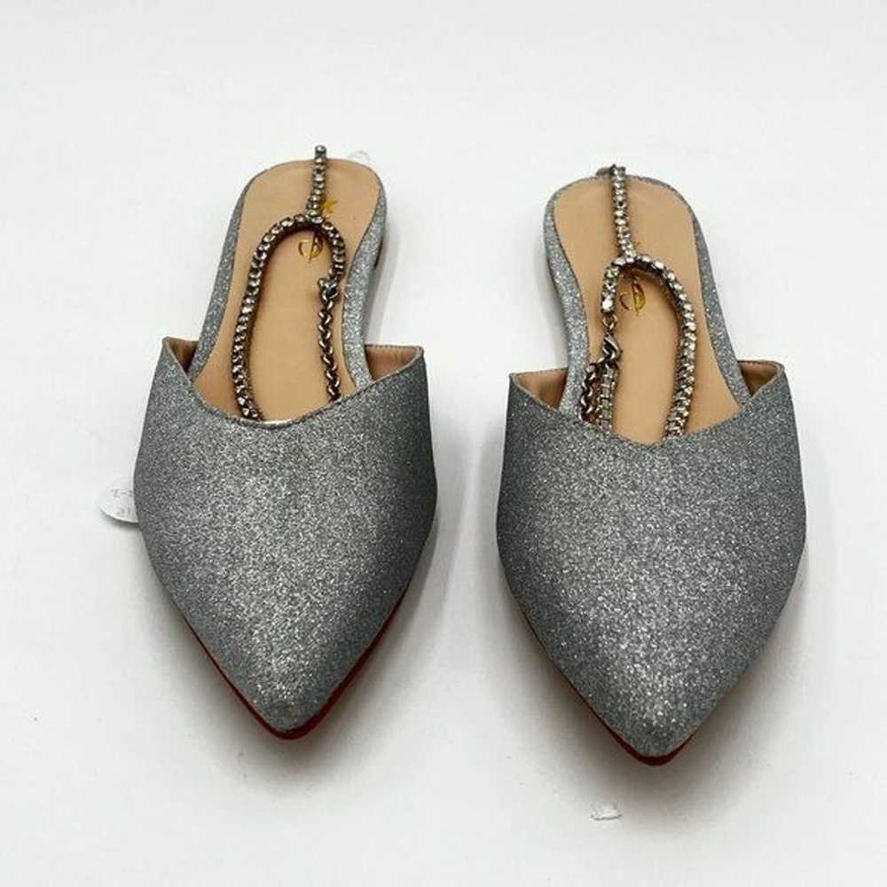 XYD Glitter Silver Pointed Toe Crystal Rhinestone… - image 3