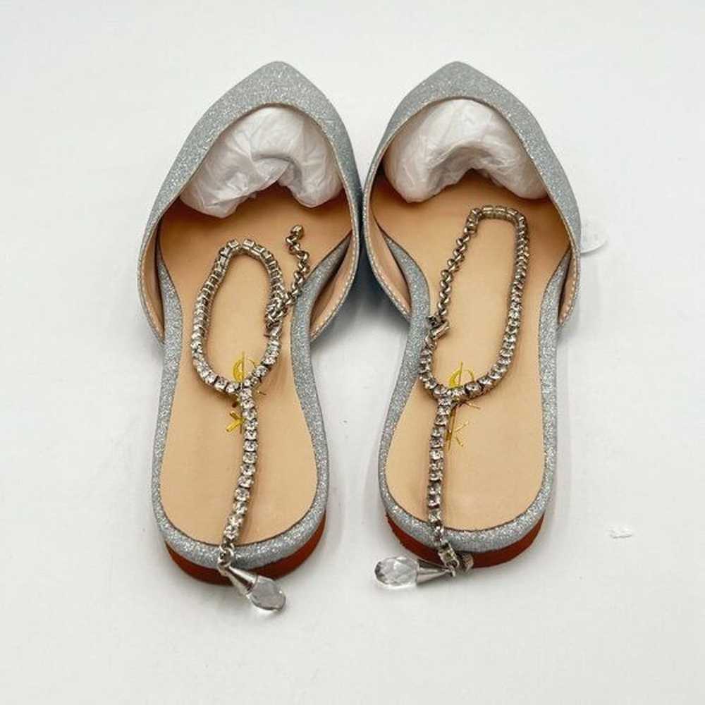 XYD Glitter Silver Pointed Toe Crystal Rhinestone… - image 5