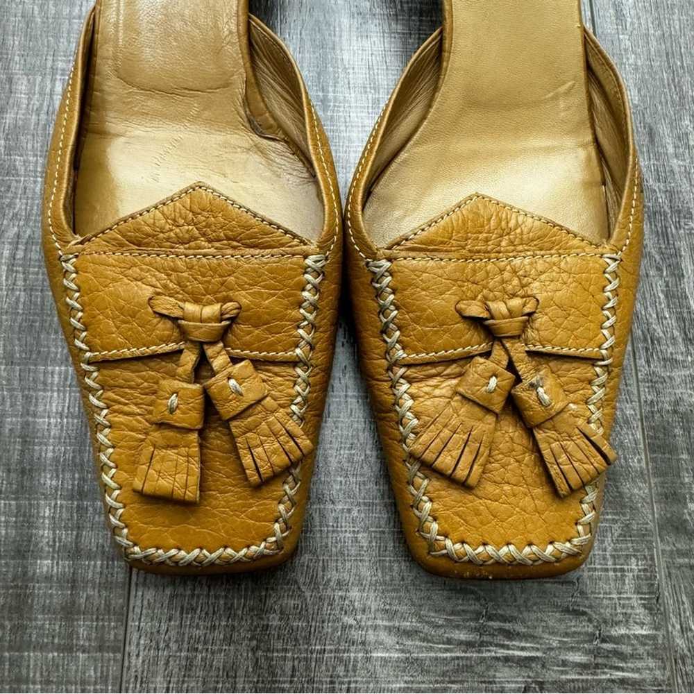 Prada Vintage Tan Leather Tassel Kitten Heels Siz… - image 6