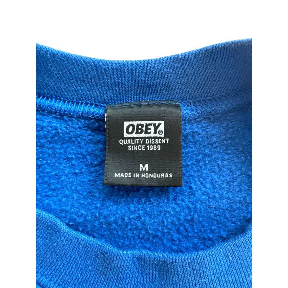 Obey Obey Records Blue Sweatshirt Crewneck Size M… - image 2