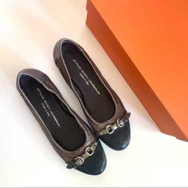 AGL cap toe leather flats