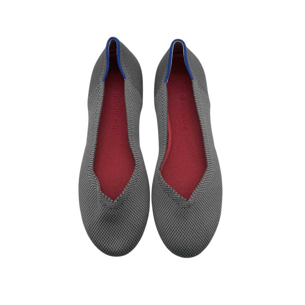 Rothy’s the Flat Pebble Grey and Red Women’s Size… - image 3