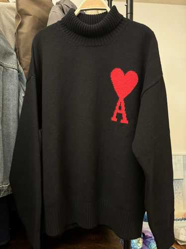 AMI Ami de Coeur Black Turtleneck Sweater