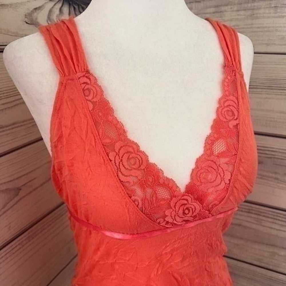 Vintage Y2K L8er Coral Lace V Neck Cami Tank Top - image 2