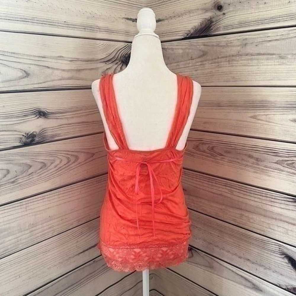 Vintage Y2K L8er Coral Lace V Neck Cami Tank Top - image 4