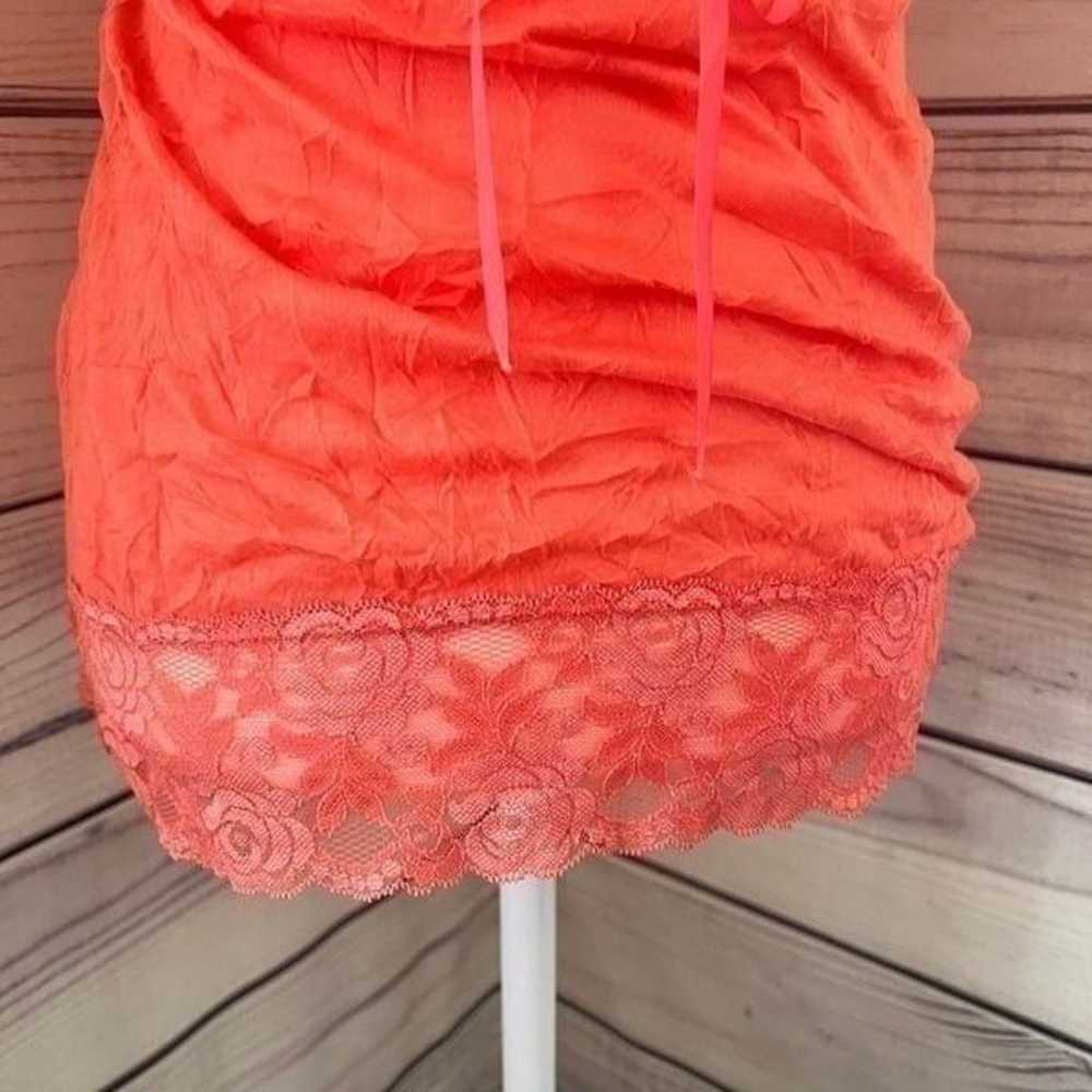 Vintage Y2K L8er Coral Lace V Neck Cami Tank Top - image 6