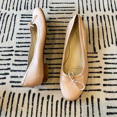 BURBERRY Dusty Pink Leather Flat Ballerinas Size … - image 1