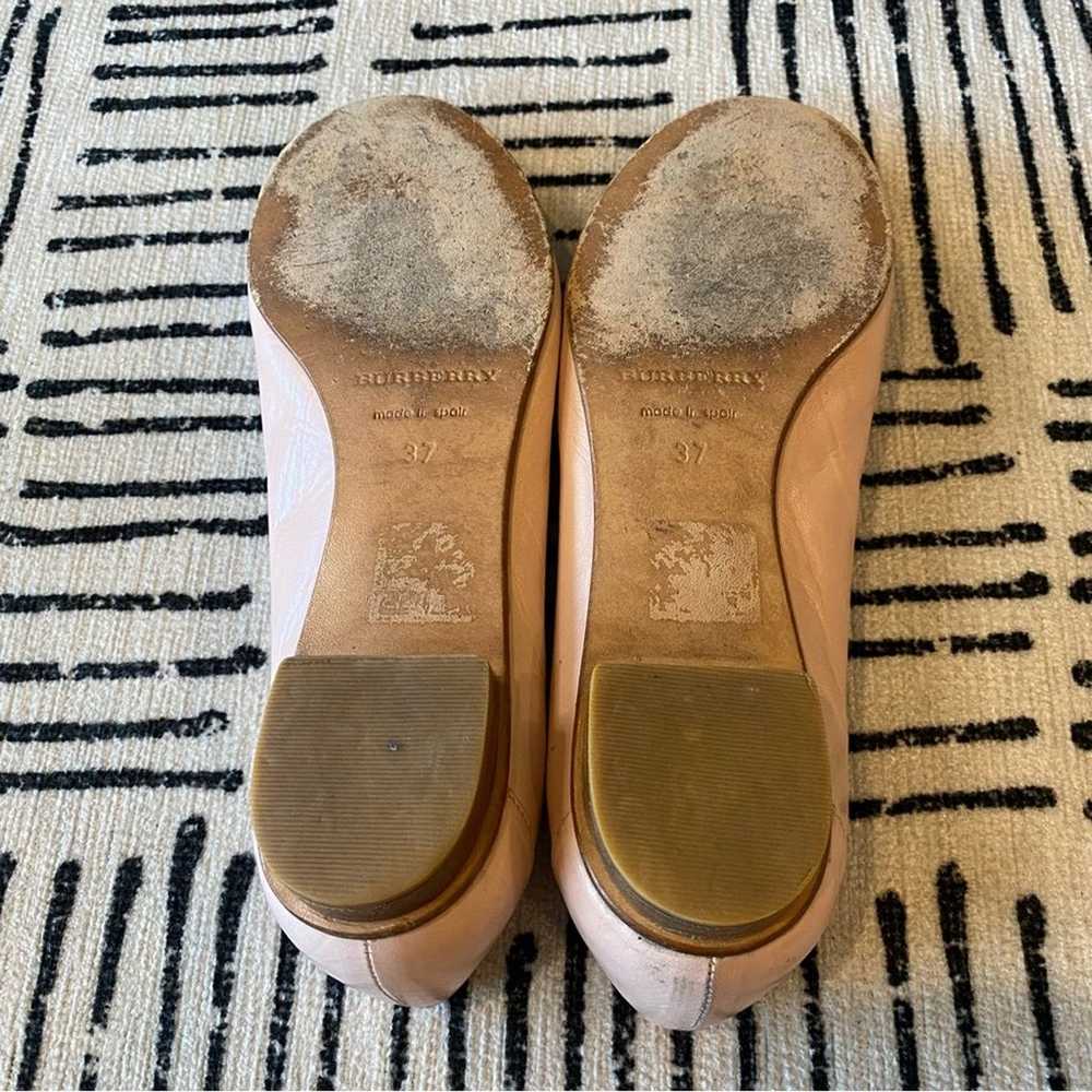 BURBERRY Dusty Pink Leather Flat Ballerinas Size … - image 5