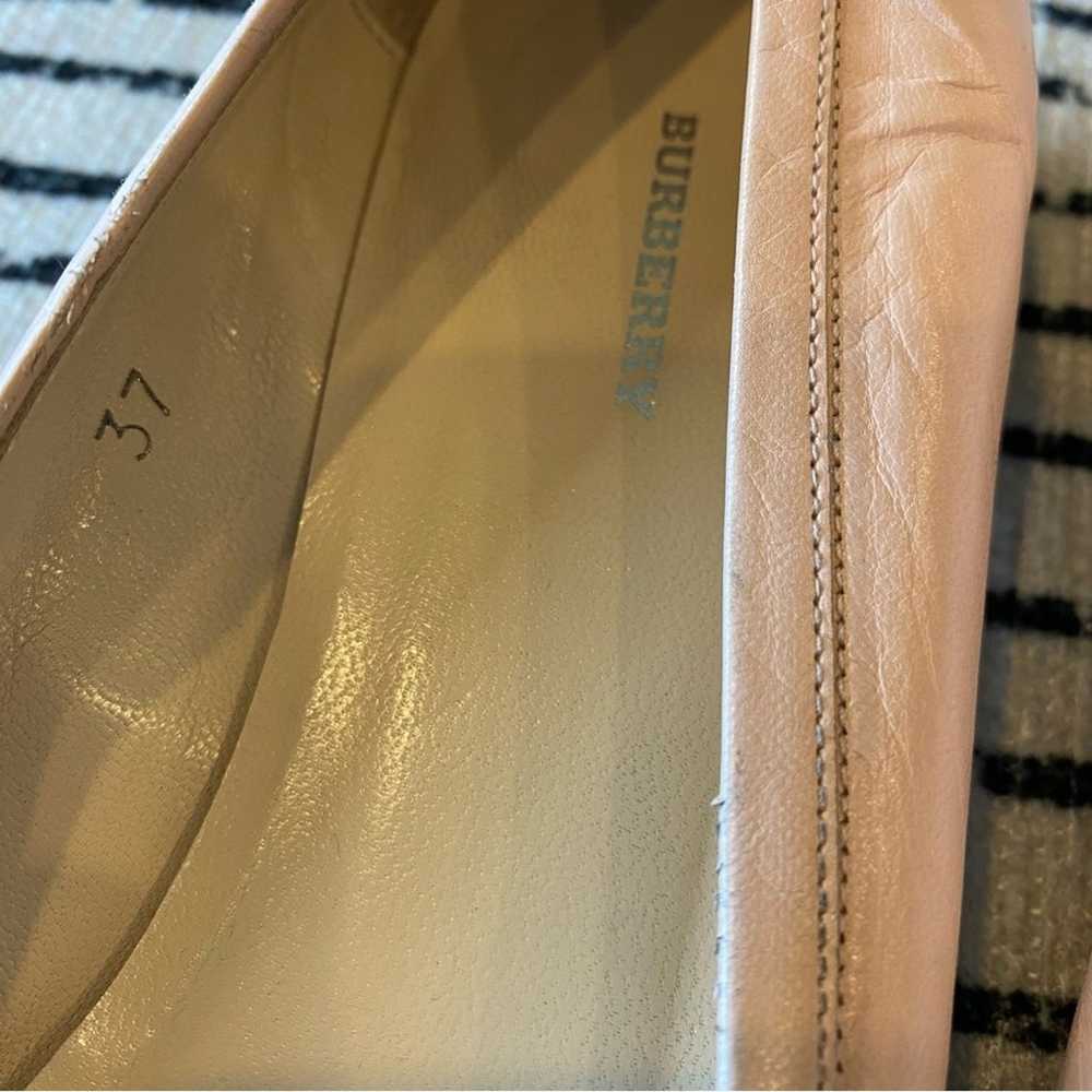 BURBERRY Dusty Pink Leather Flat Ballerinas Size … - image 6