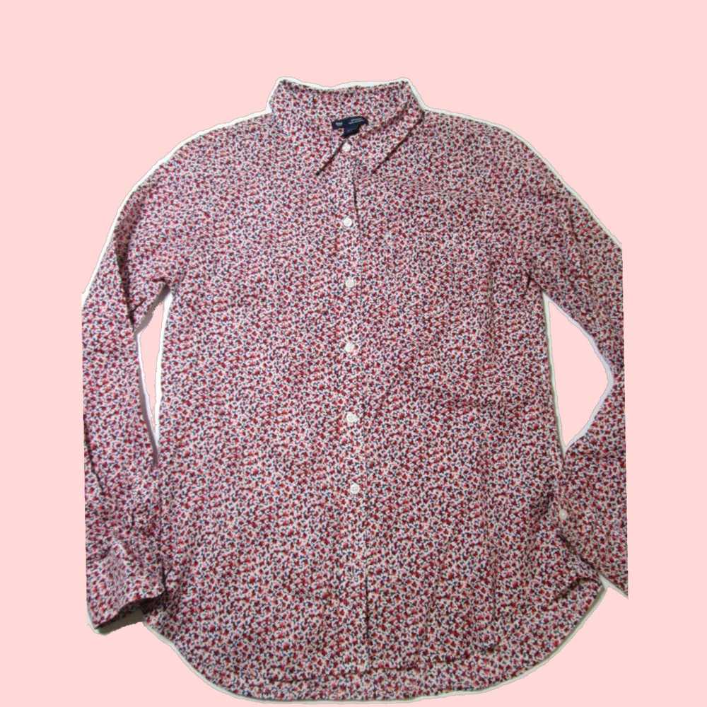 Gap Floral Print Long Sleeve Shirt with Chest Poc… - image 1