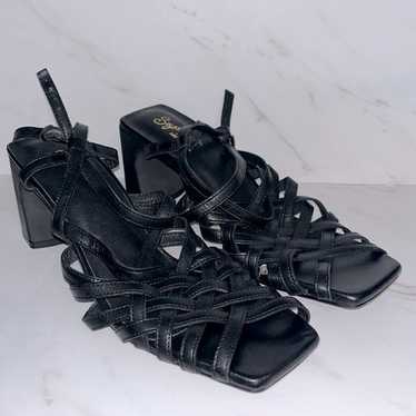 NEW seychelles charter black strappy heels sz 8