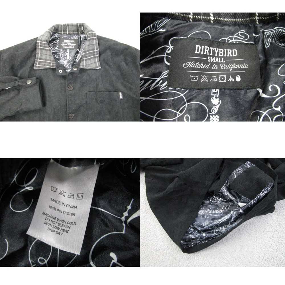 Vintage Dirtybird Shirt Mens S Black Corduroy Sha… - image 4