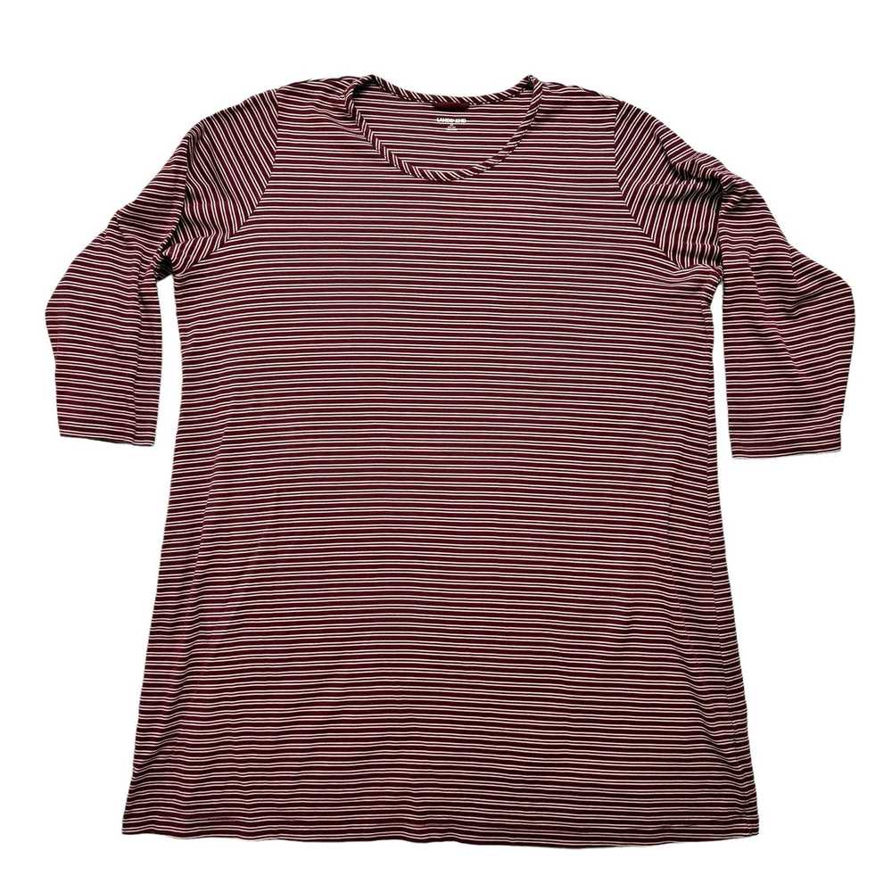 Lands End LANDS END Red White Stripe T-shirt Dres… - image 4