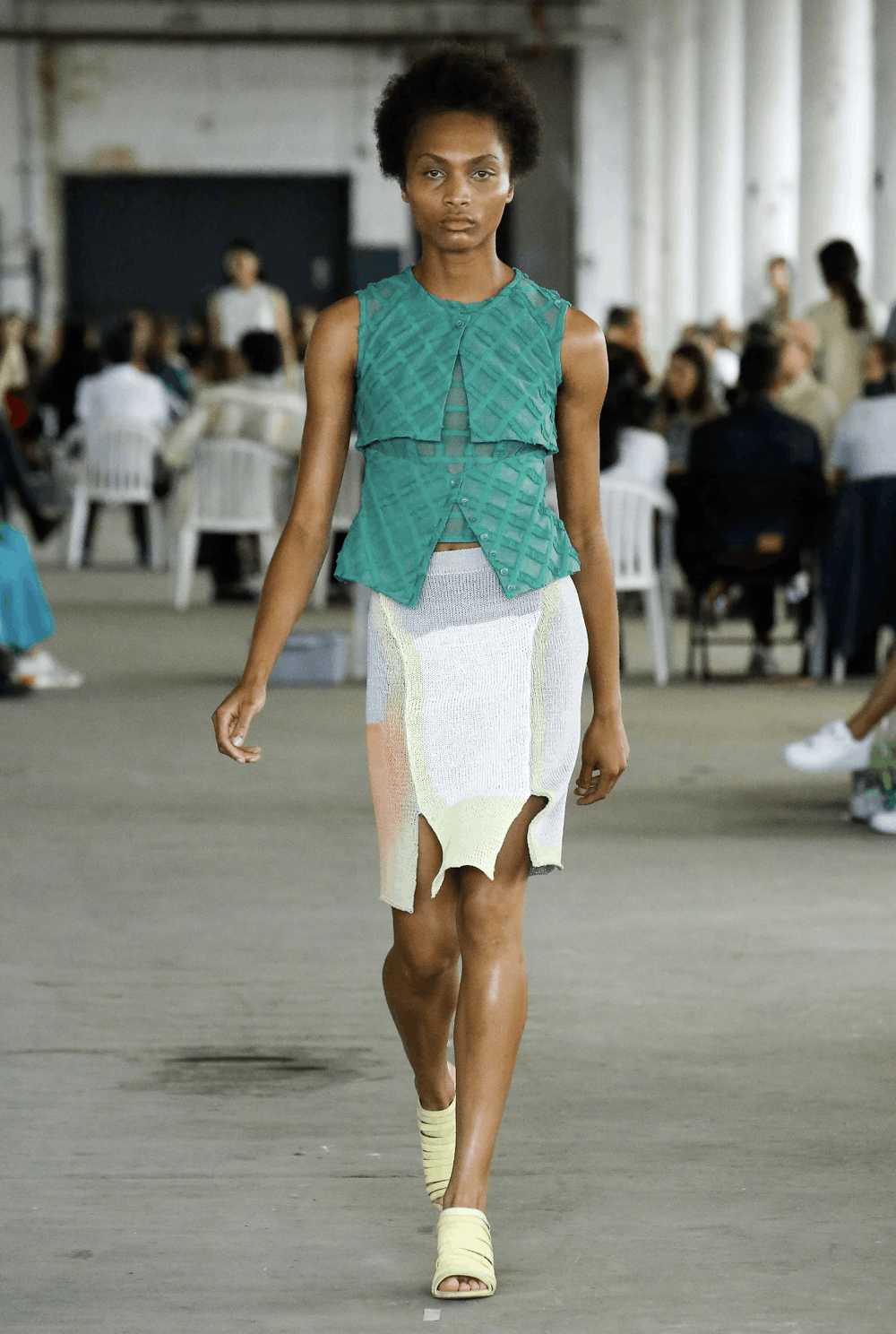 Eckhaus Latta Painted knit skirt - image 4