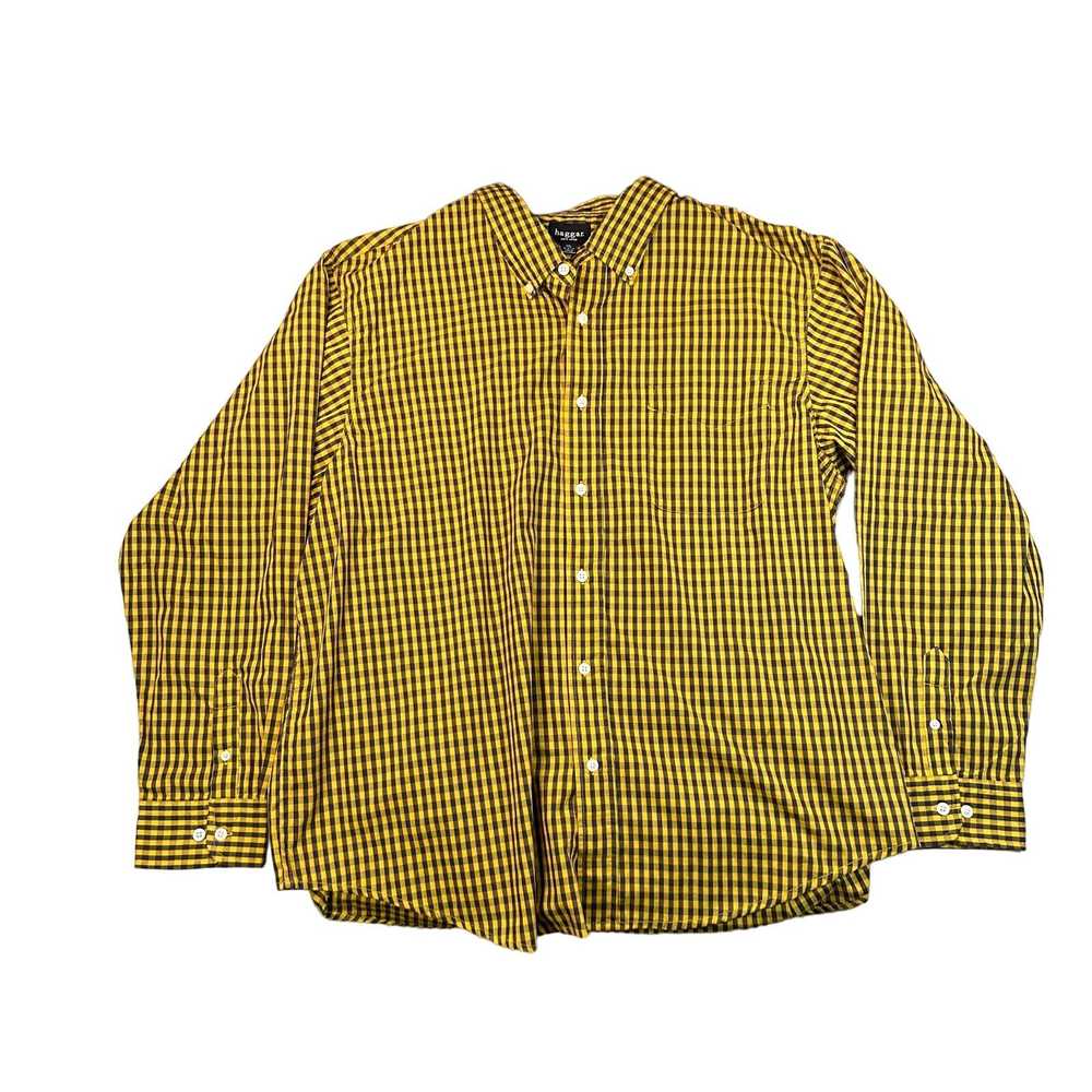 Haggar Haggar Men's XXL Yellow Black Button Down … - image 3