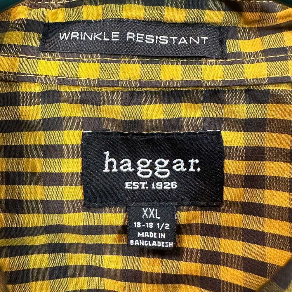 Haggar Haggar Men's XXL Yellow Black Button Down … - image 4