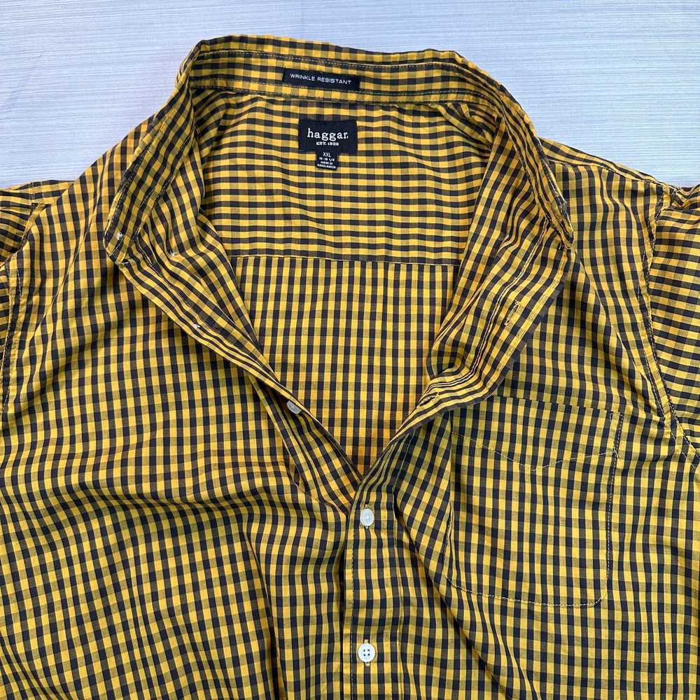 Haggar Haggar Men's XXL Yellow Black Button Down … - image 9