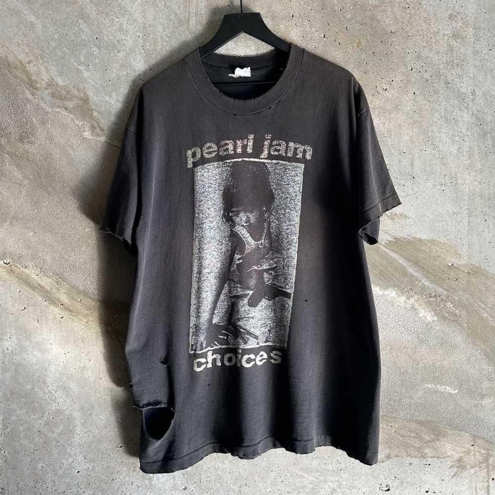 Band Tees × Vintage 90’s THRASHED Pearl Jam “Choi… - image 2