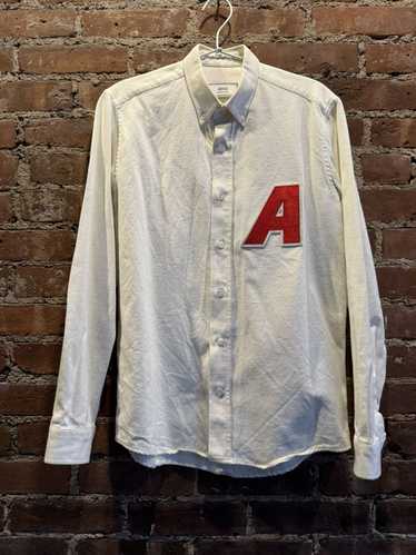 AMI White Ami Embroidered “A” Button-up Shirt