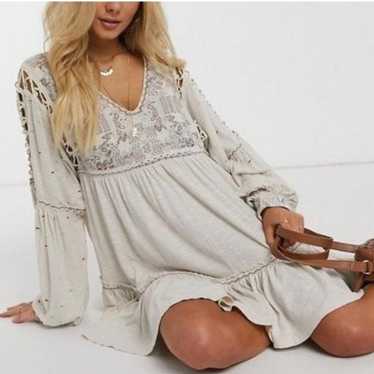 Free People Much Love Tunic Top in Salt