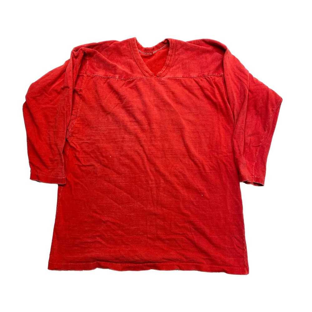 Vintage Vintage 70s 80s Red Raglan Distressed Tee… - image 1