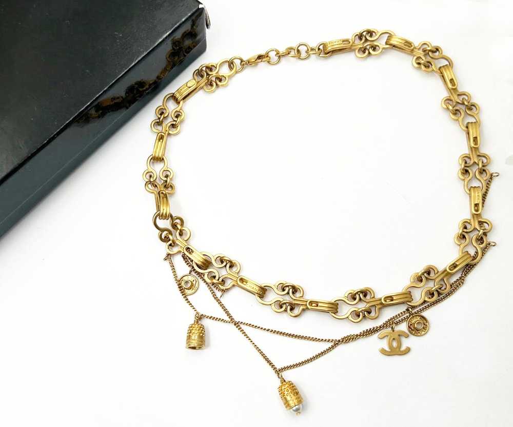 Chanel Chanel Rare Vintage Gold Plated Hook and E… - image 2